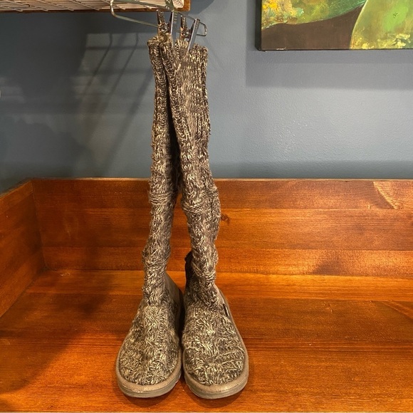 Muk Luks Shelly knit pull on tall knee high sweater boots Sz 7 - Picture 4 of 10